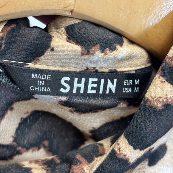 Womens Boho Feminine Leopard Print Chiffon Lacey Hem Maxi Dress Size M Mob Wife - Picture 3 of 12